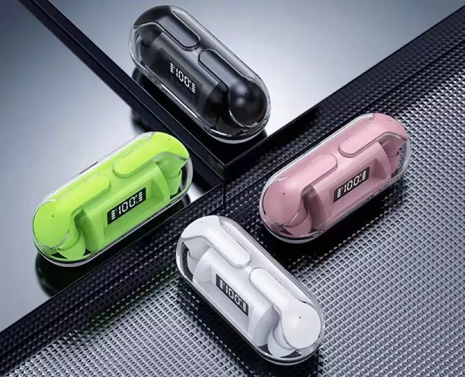 Air33 Transparent Bluetooth 5.3 Earbuds - Headphones with Transparent Machine Compartment, Built-in Hd and Sensitivity Microphone,Touch-Control Sport Earphones for Sports Working Music