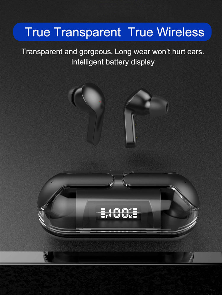Air33 Transparent Bluetooth 5.3 Earbuds - Headphones with Transparent Machine Compartment, Built-in Hd and Sensitivity Microphone,Touch-Control Sport Earphones for Sports Working Music