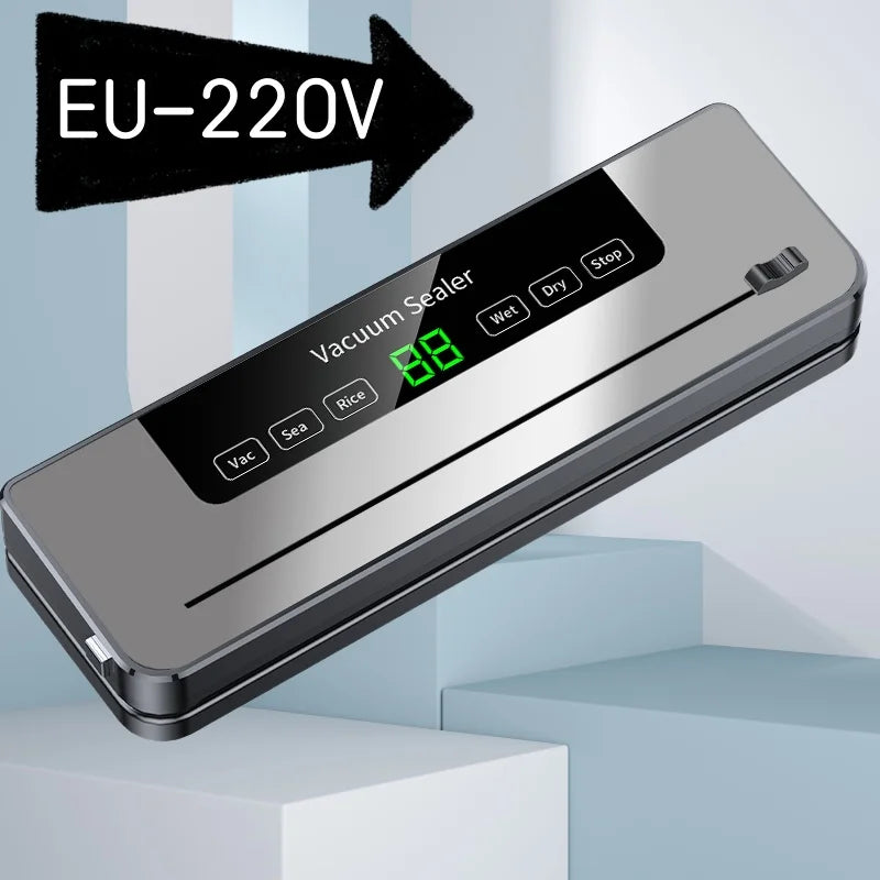 Vacuum Sealer for Home Packaging Fresh-keeping Machine Digital Display Vacuum MachineDry/Wet Food Sealer Built-in Cutter
