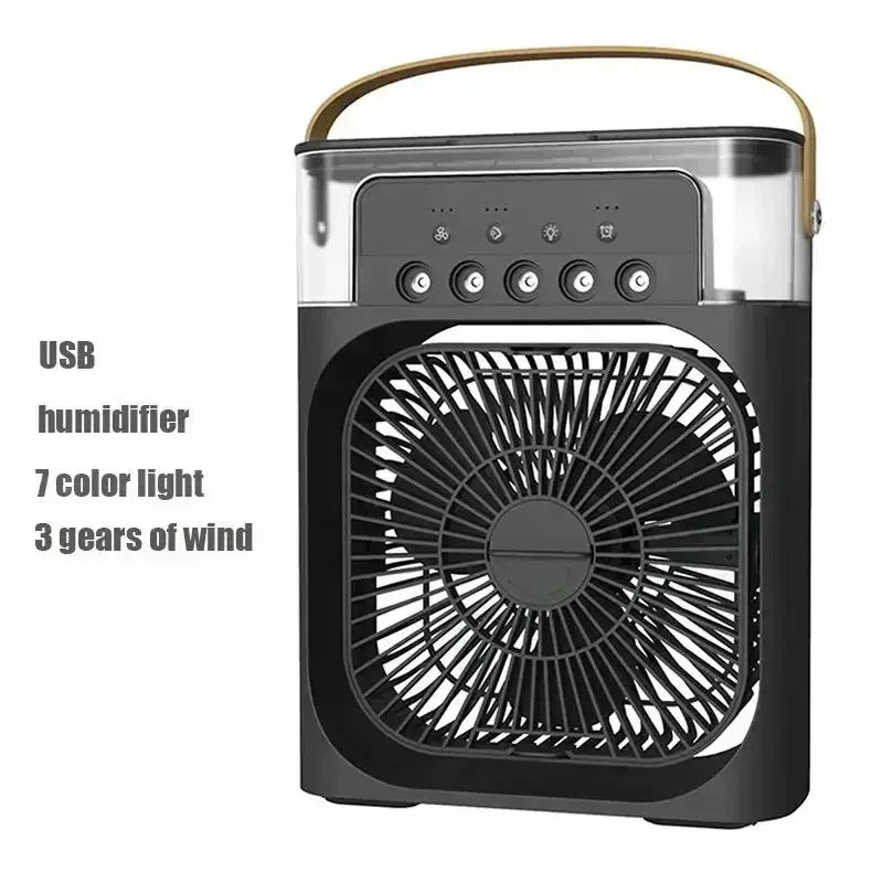 Portable 3-in-1 Air Cooler Fan-Humidifier,LED Night Light,Ideal for Office/Home Use Student dormitory,soft sound and strong wind
