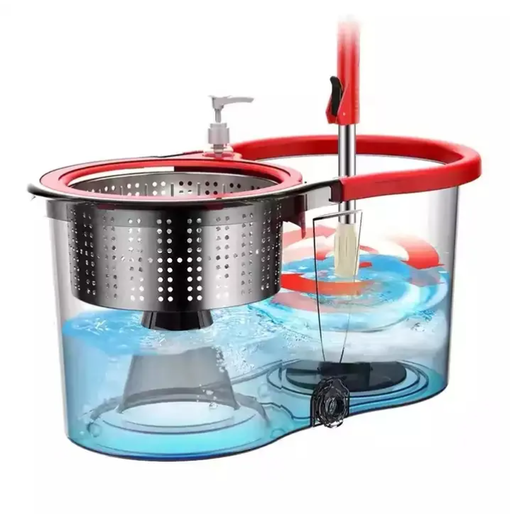 Smart 360° Turbo Spin Mop Set – Quick Dry Bucket & Stainless Rod
