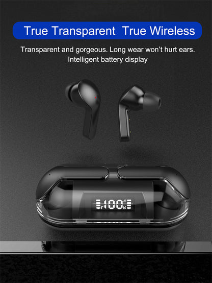 Air33 Transparent Bluetooth 5.3 Earbuds - Headphones with Transparent Machine Compartment, Built-in Hd and Sensitivity Microphone,Touch-Control Sport Earphones for Sports Working Music