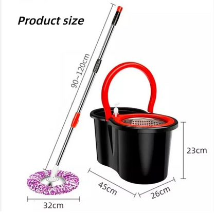 Smart 360° Turbo Spin Mop Set – Quick Dry Bucket & Stainless Rod